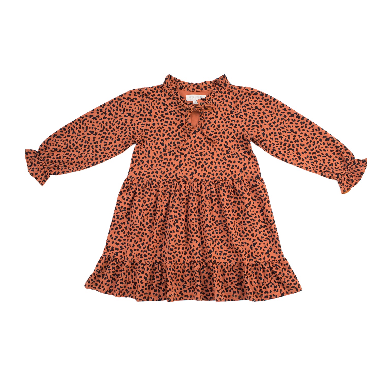 Kids String Bow Collar Tiered Dress