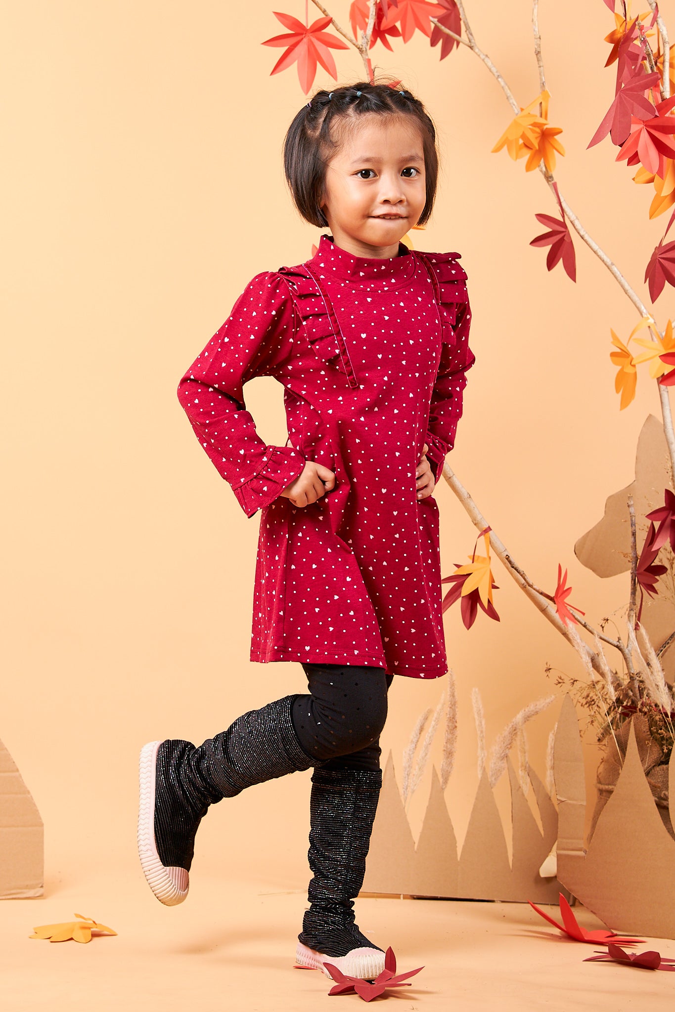 Kids Ruffle Sleeves Dress