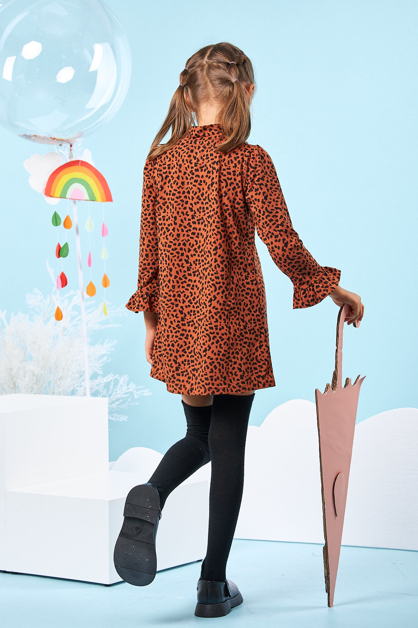 Kids Ruffle Sleeves Dress