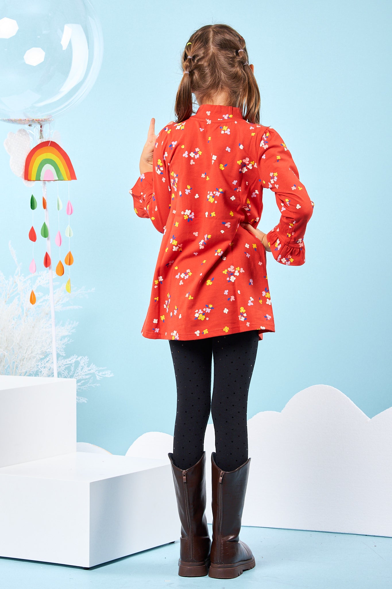 Kids Ruffle Sleeves Dress