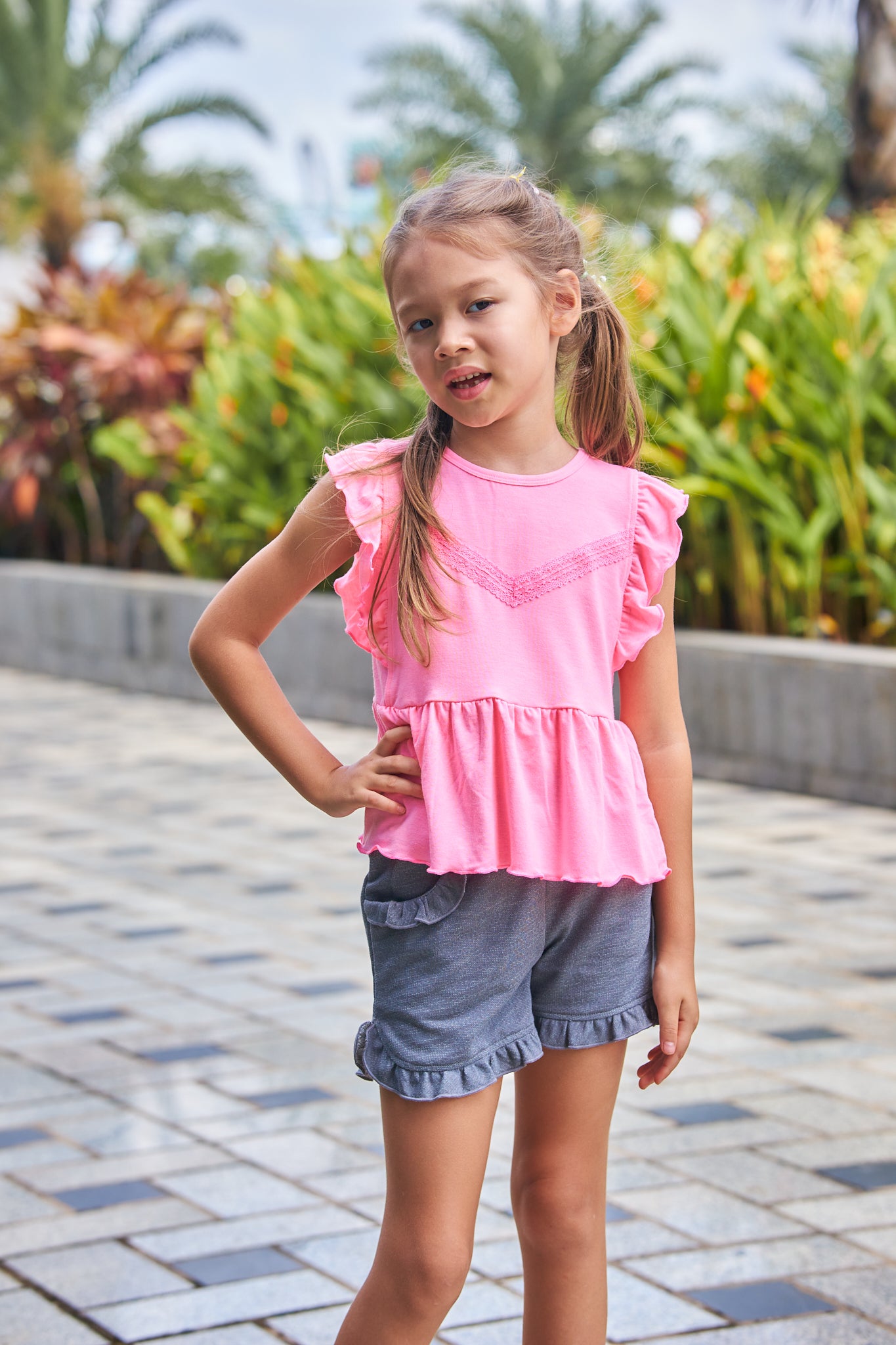 Kids Ruffle Armhole Top