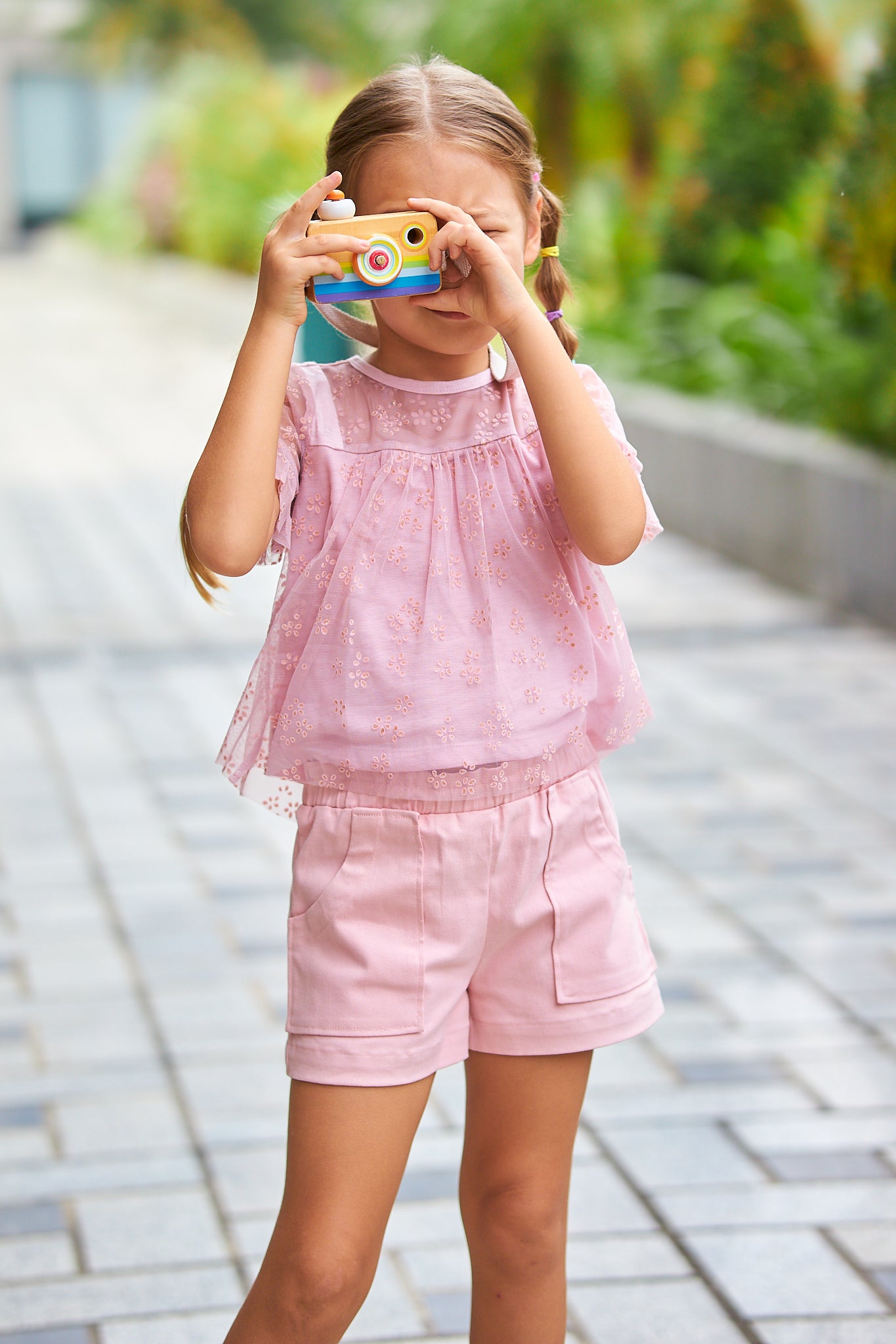 Kids Mesh Sleeves Top