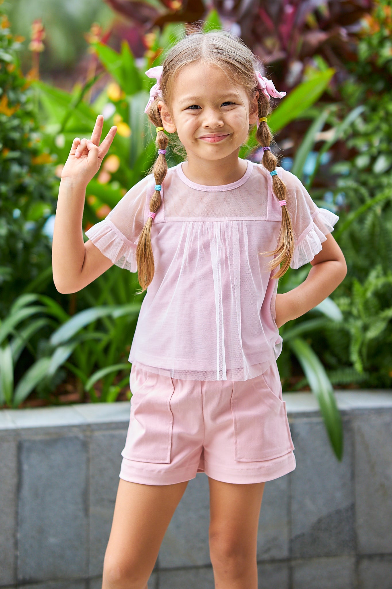 Kids Mesh Sleeves Top