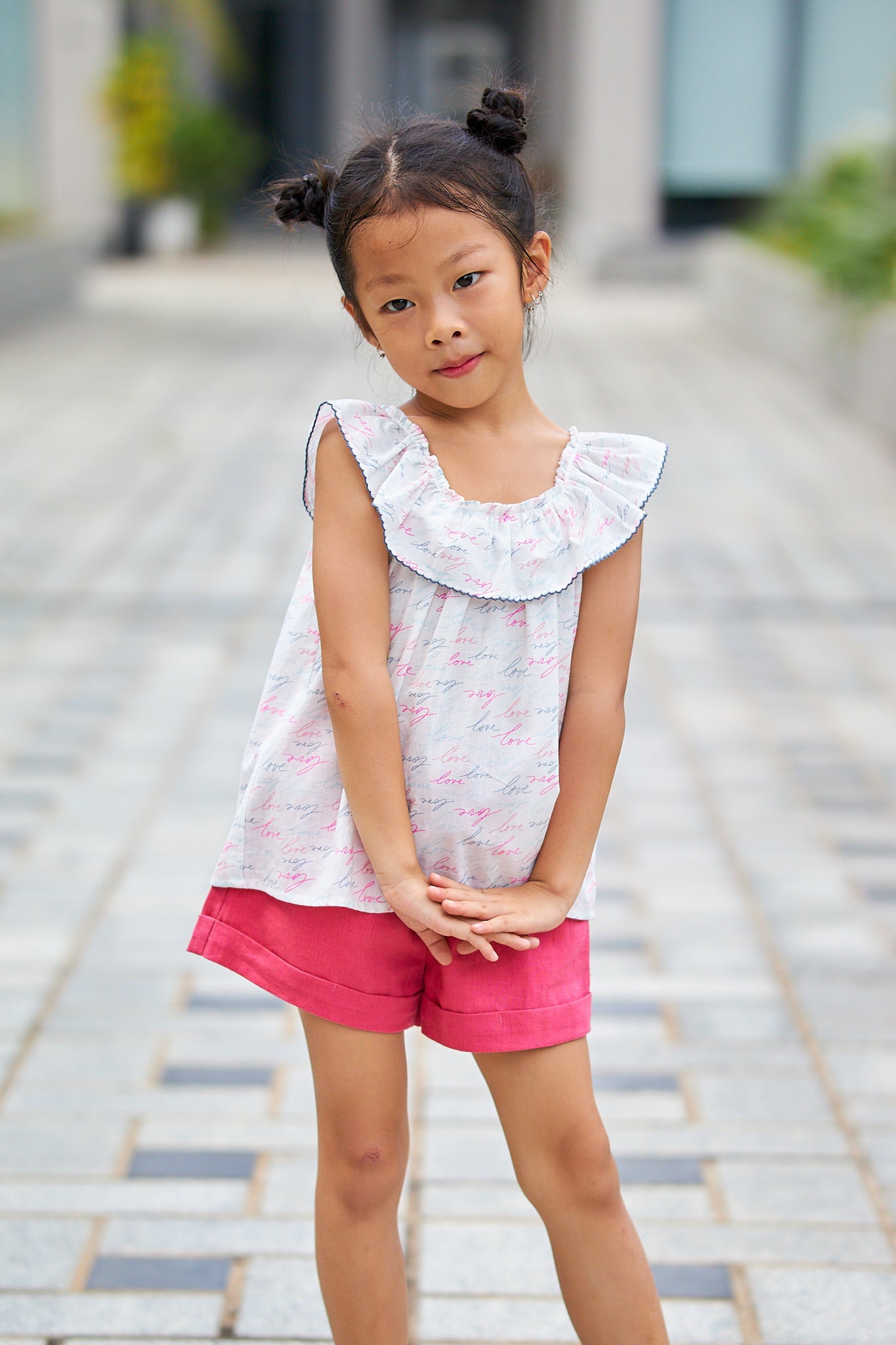 Kids Ruffle Collar Top