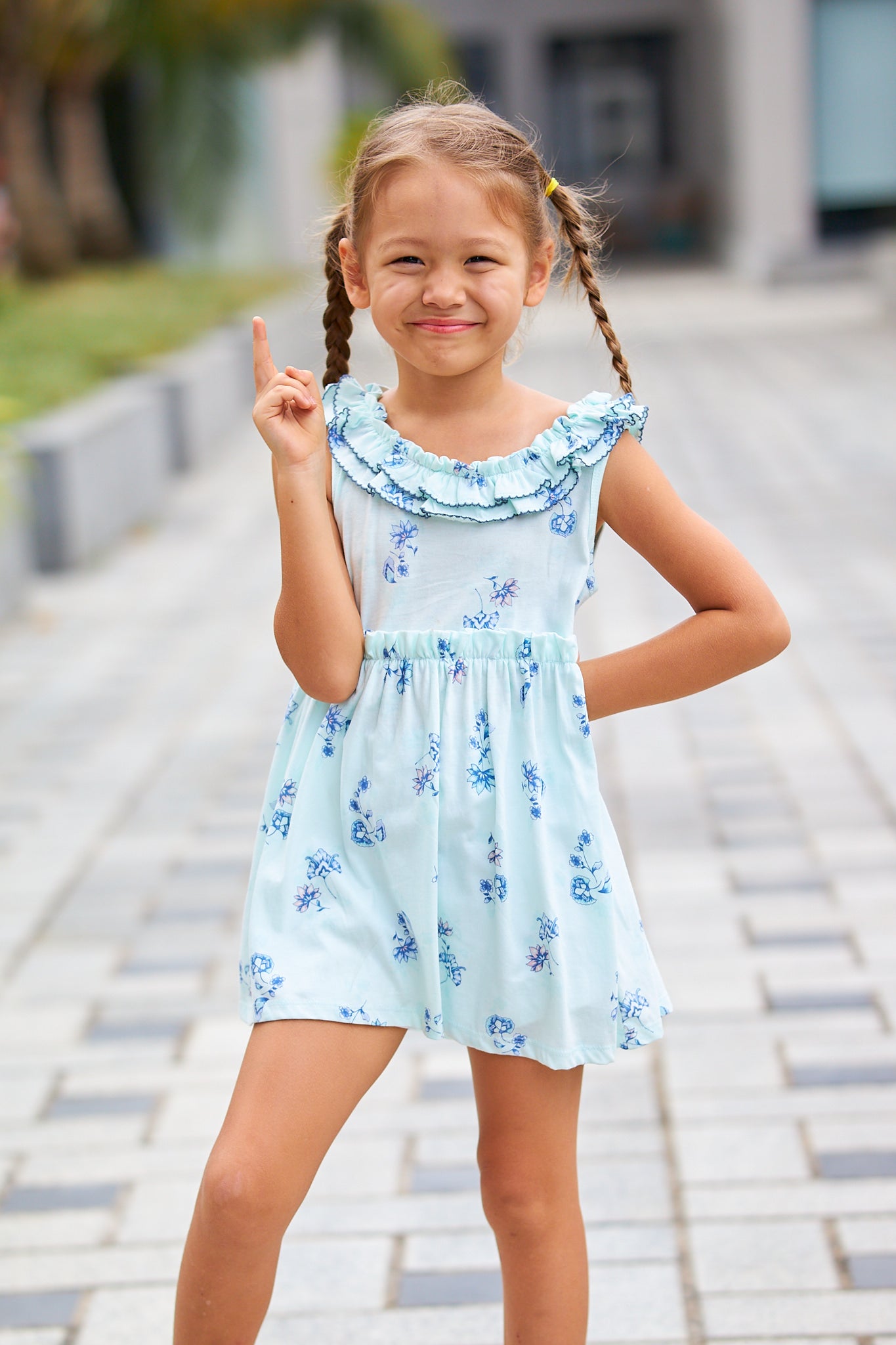 Kids Picot Collar Shift Dress