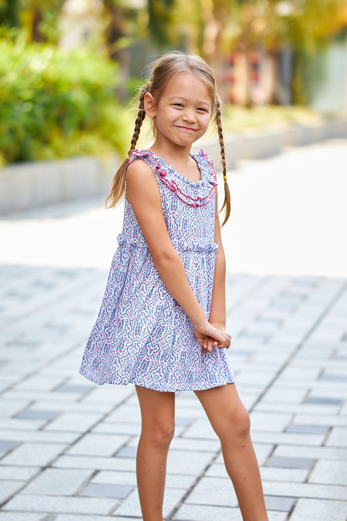 Kids Picot Collar Shift Dress