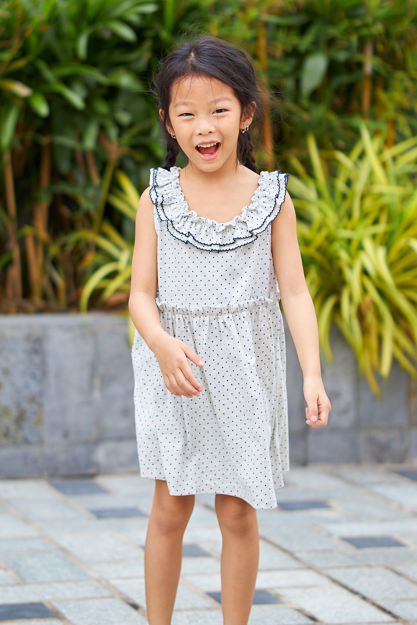 Kids Picot Collar Shift Dress