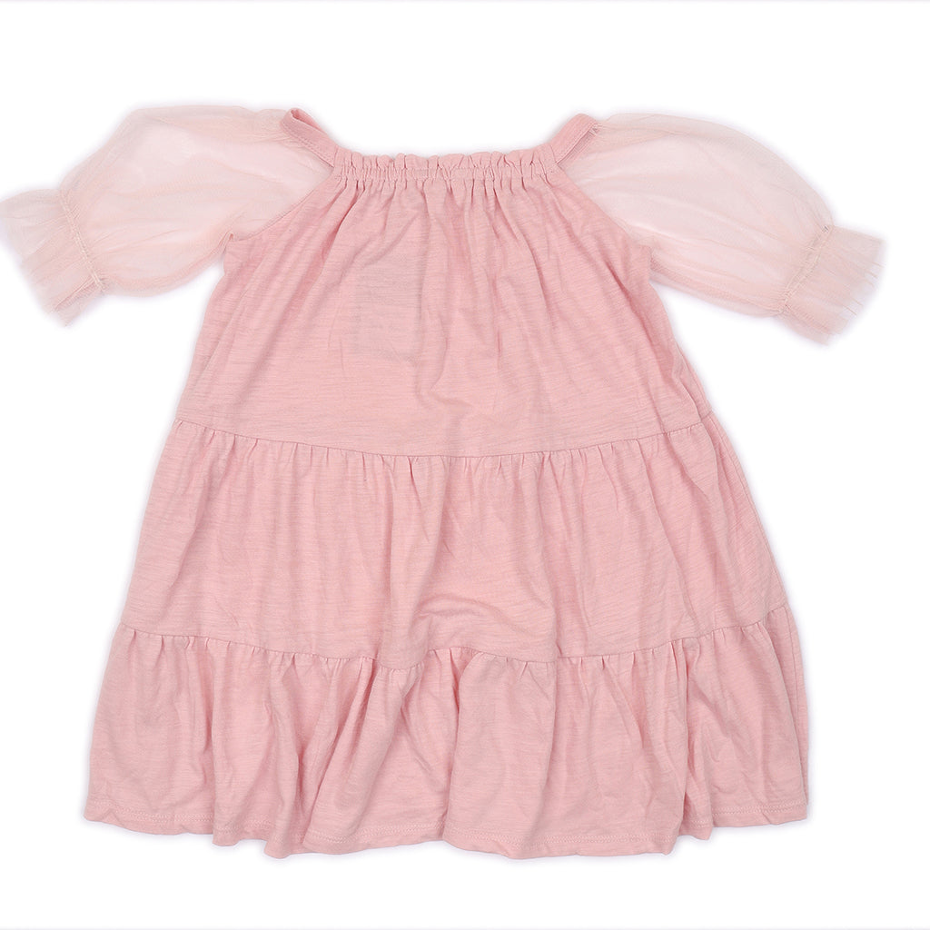 Kids Raglan Sleeves Tiered Dress