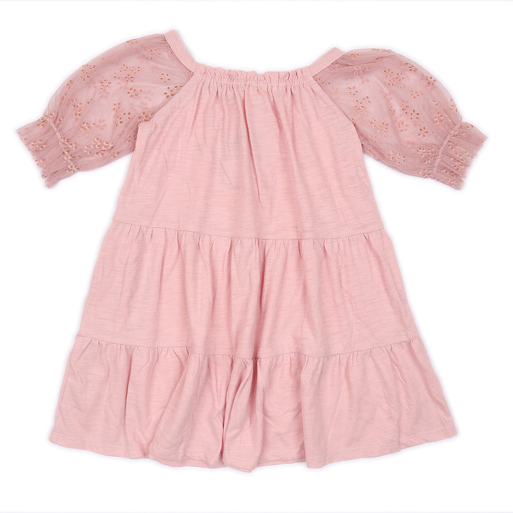 Kids Raglan Sleeves Tiered Dress