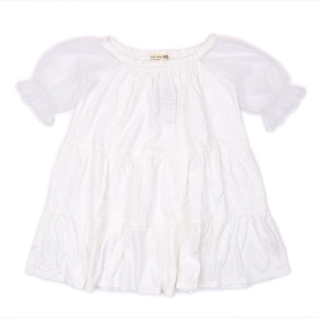 Kids Raglan Sleeves Tiered Dress