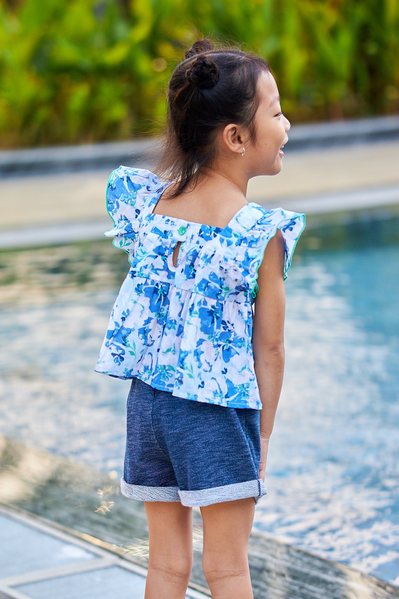 Kids Flutter Sleeves Crop Top