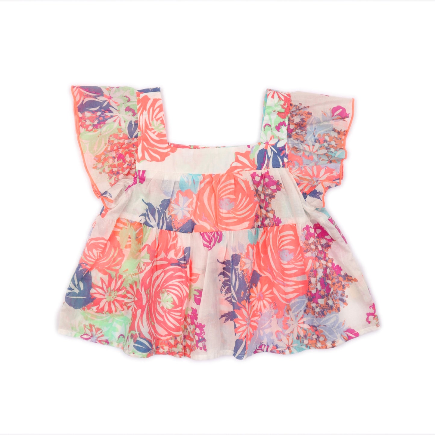 Kids Flutter Sleeves Crop Top