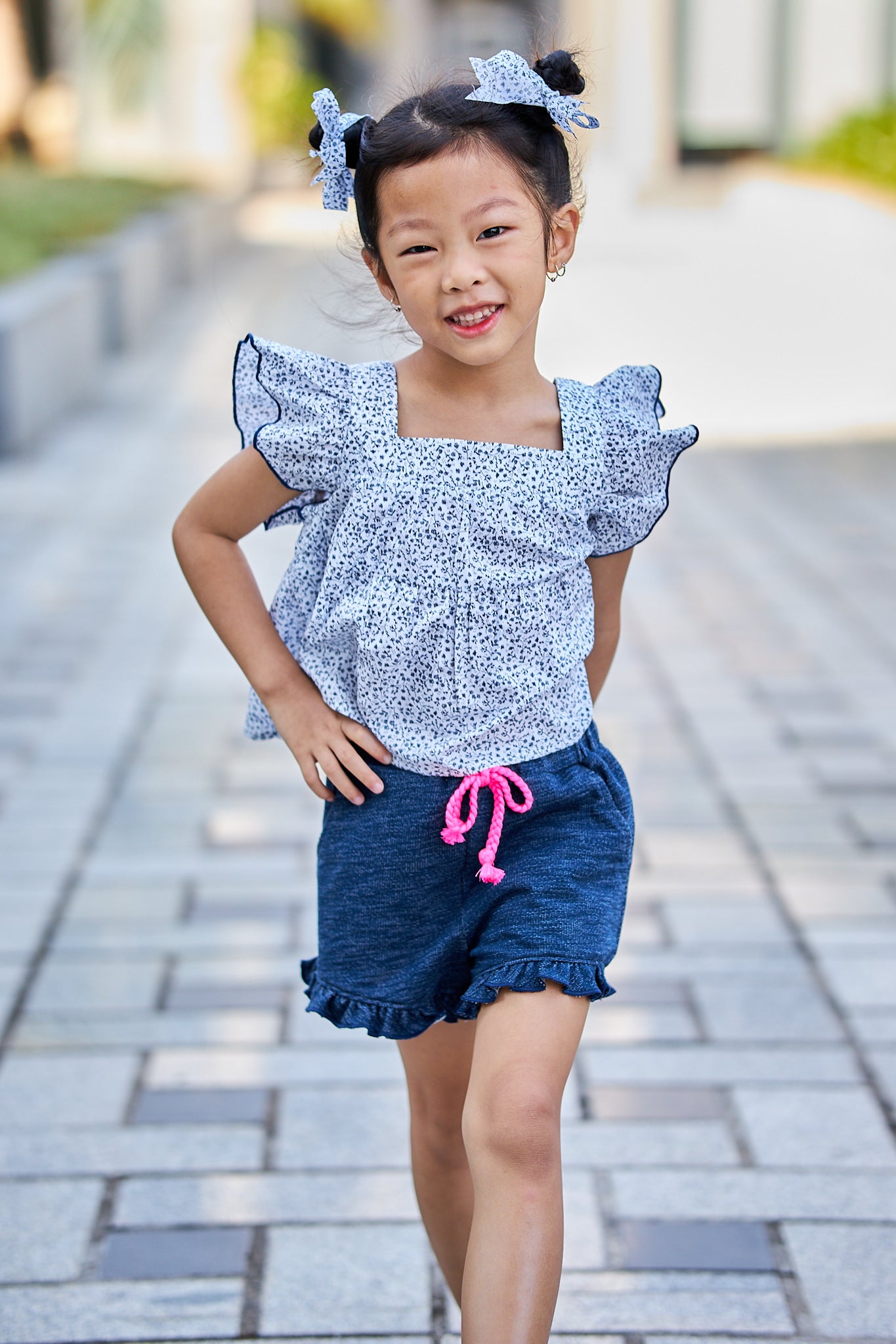 Kids Flutter Sleeves Crop Top
