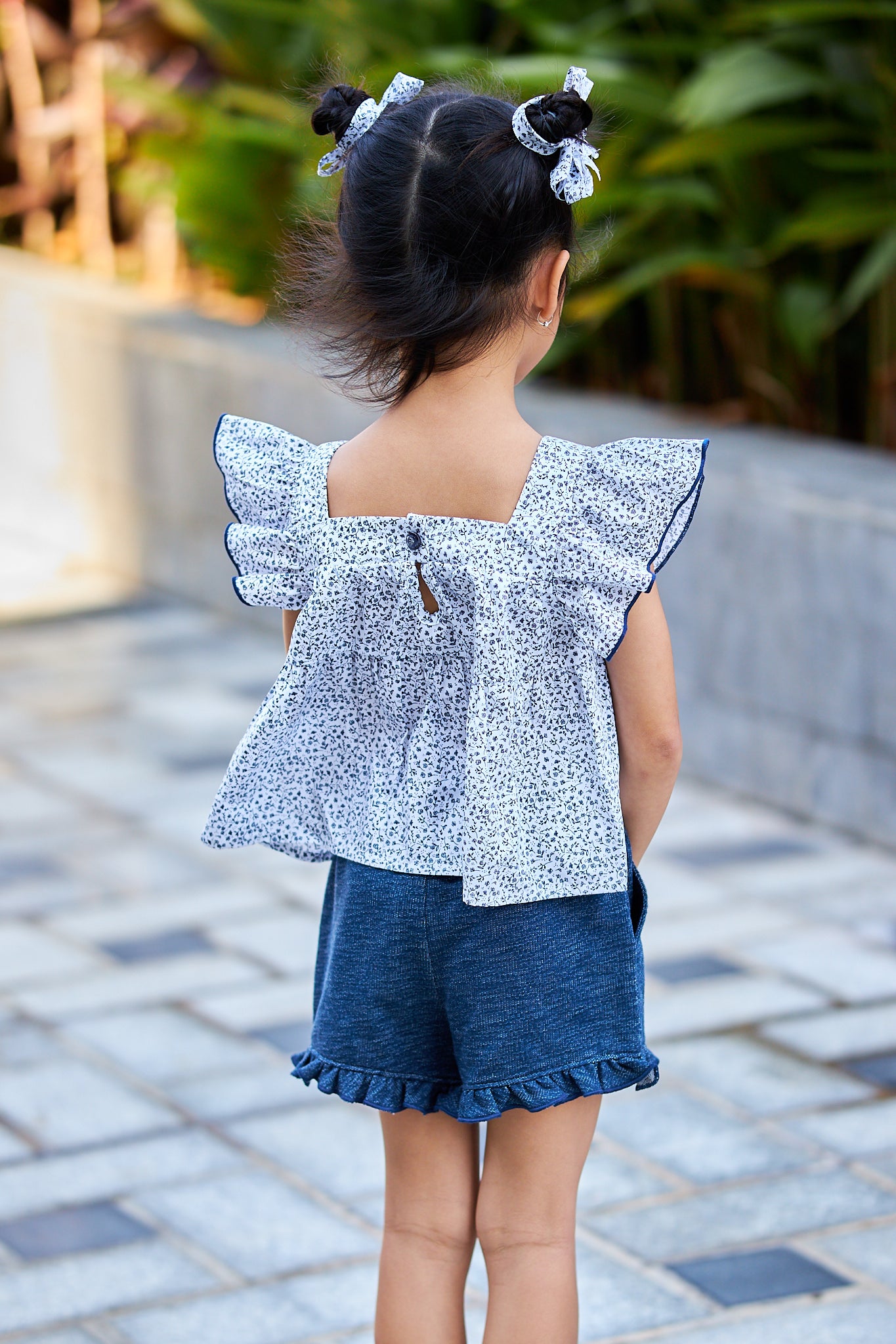 Kids Flutter Sleeves Crop Top