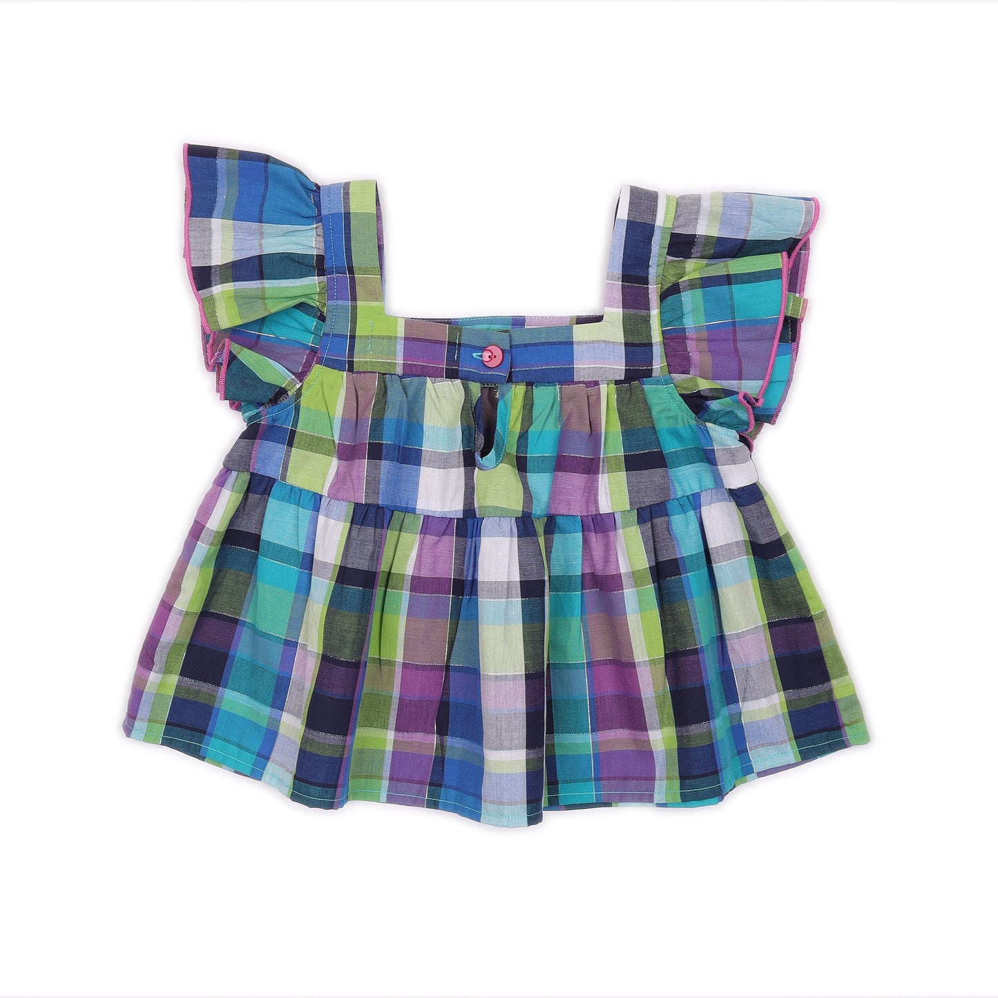 Kids Flutter Sleeves Crop Top