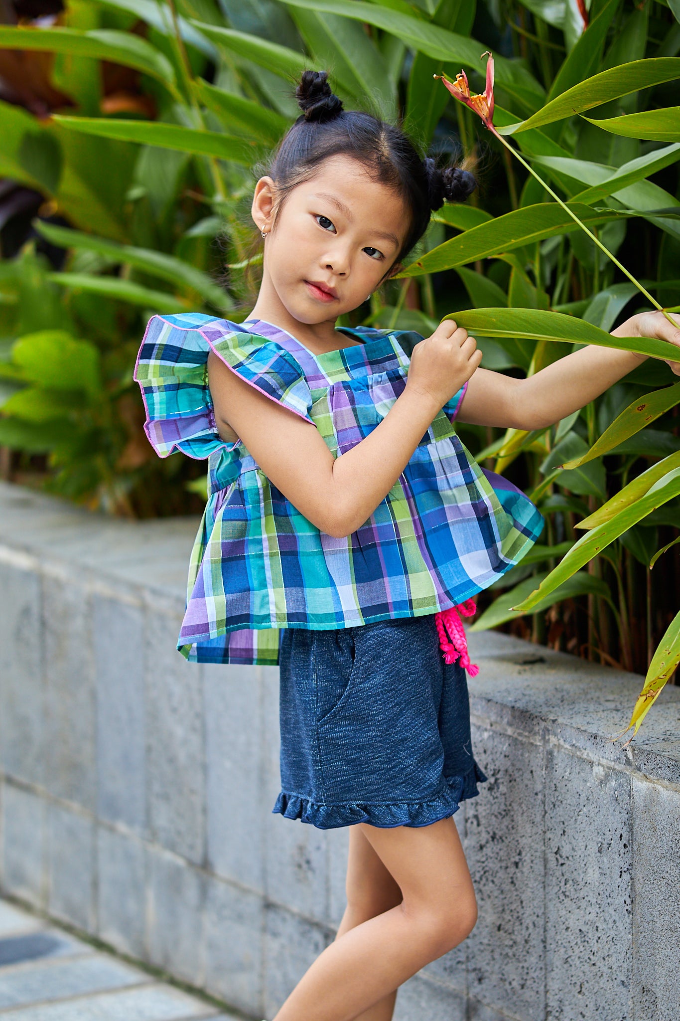 Kids Flutter Sleeves Crop Top