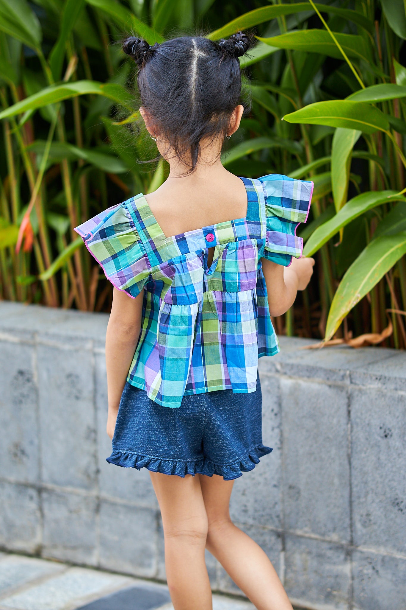 Kids Flutter Sleeves Crop Top