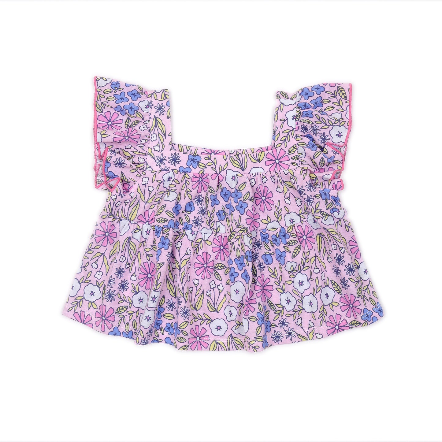 Kids Flutter Sleeves Crop Top