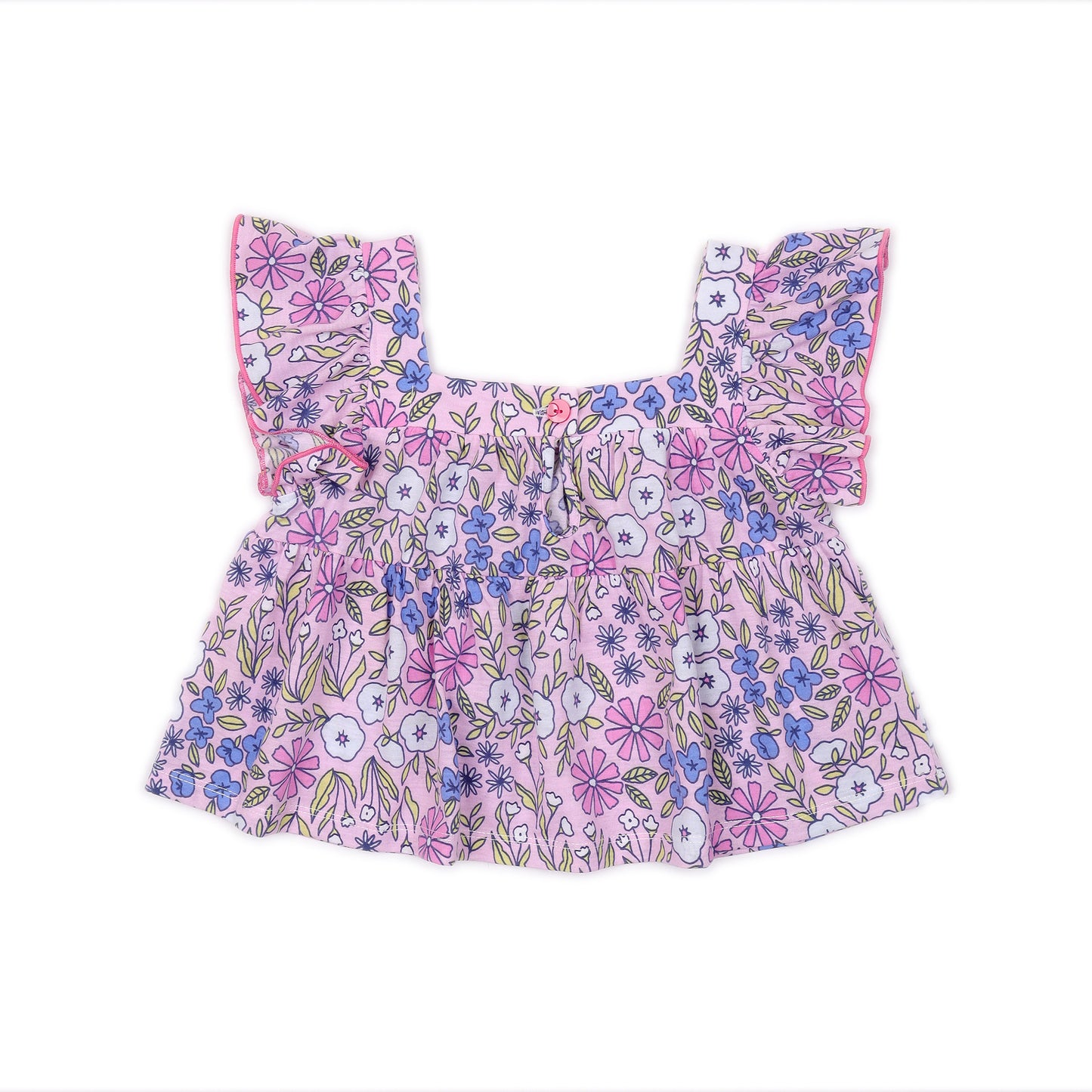 Kids Flutter Sleeves Crop Top