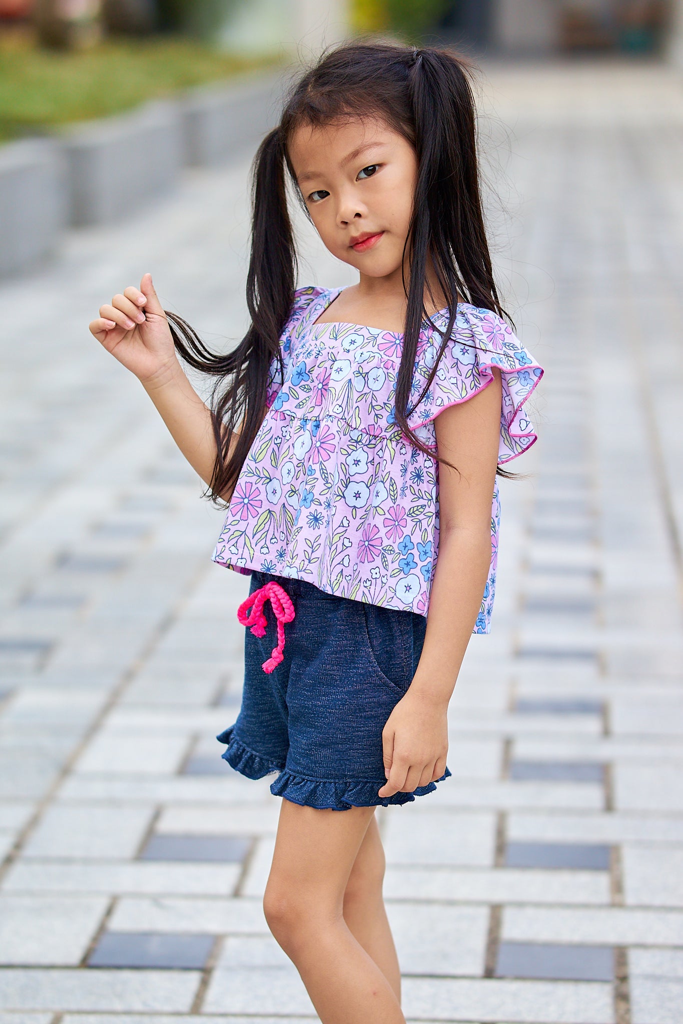 Kids Flutter Sleeves Crop Top