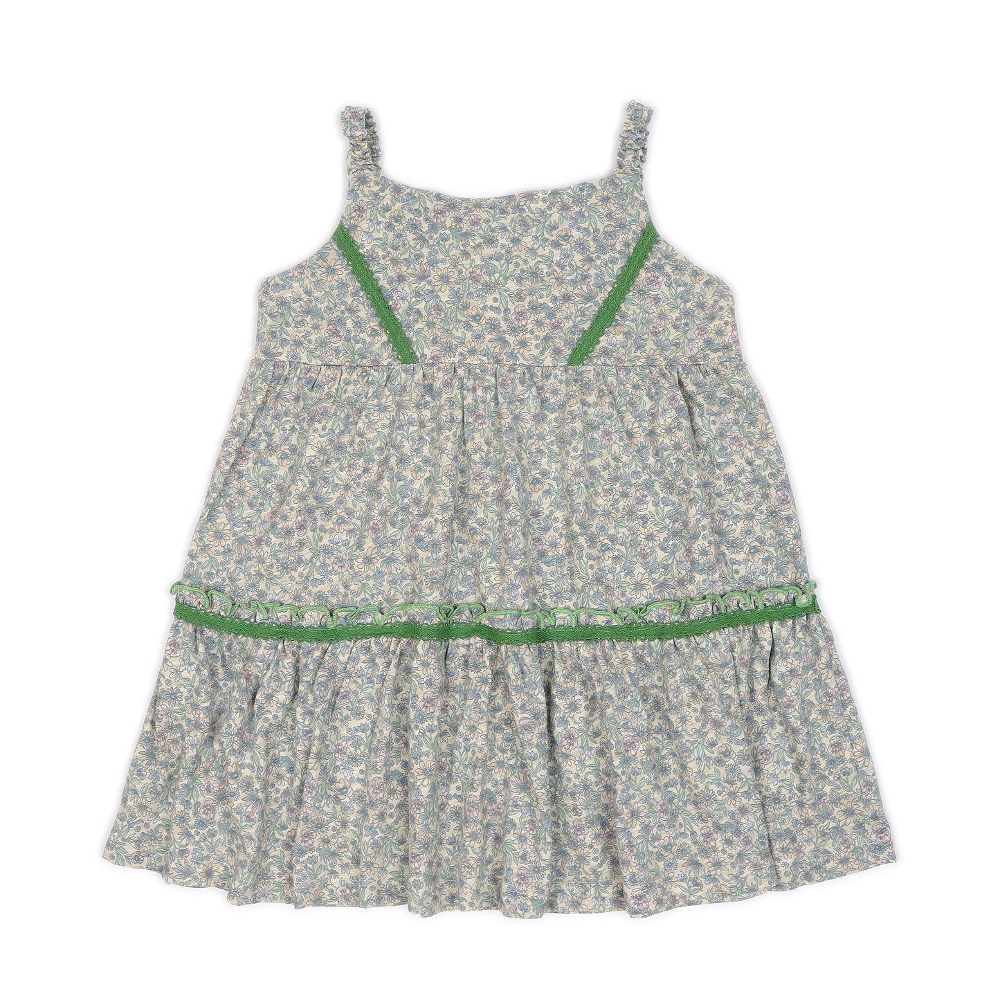 Kids Floral Apron Tiered Dress