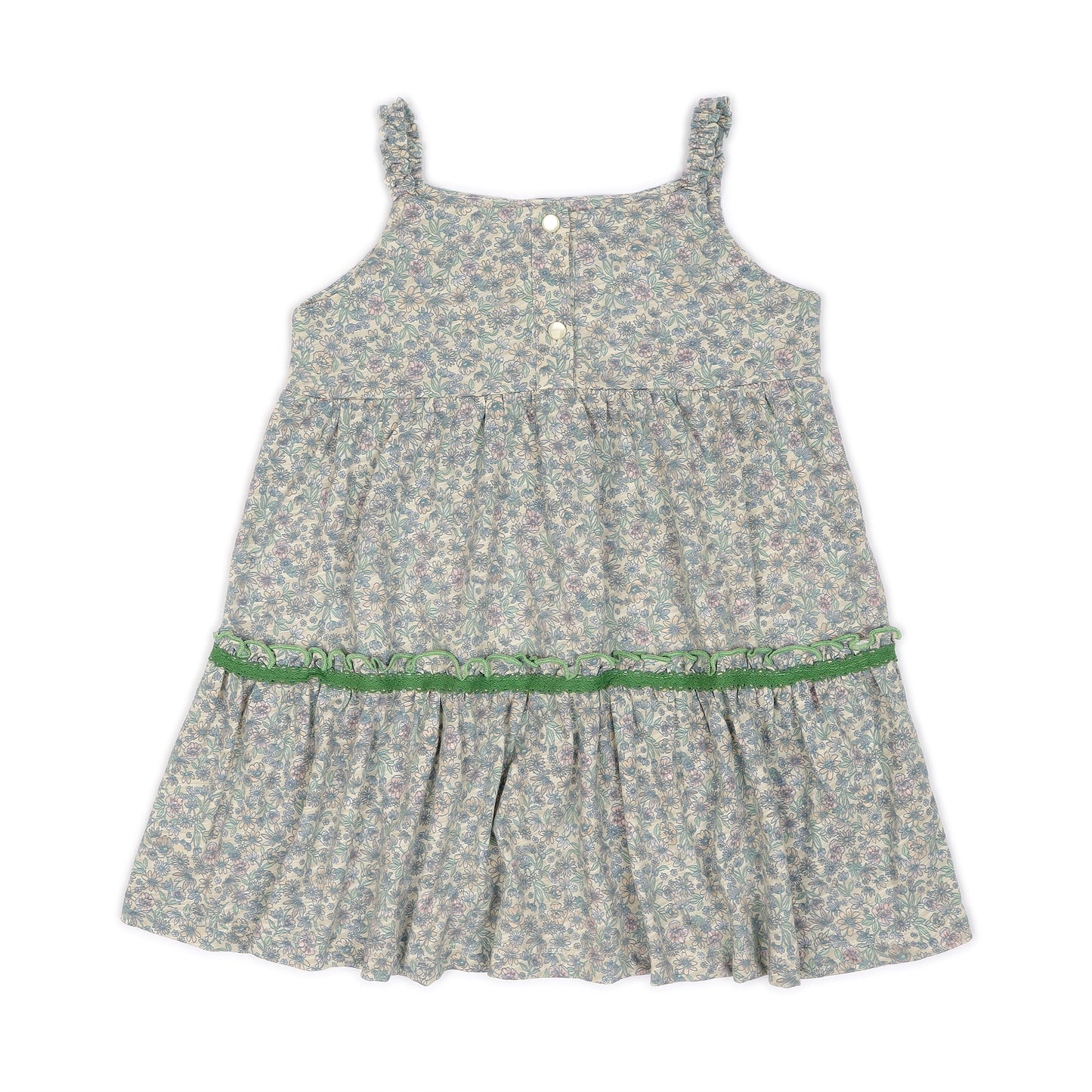 Kids Floral Apron Tiered Dress