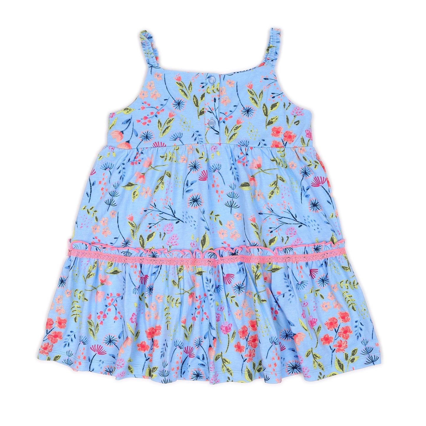 Kids Floral Apron Tiered Dress