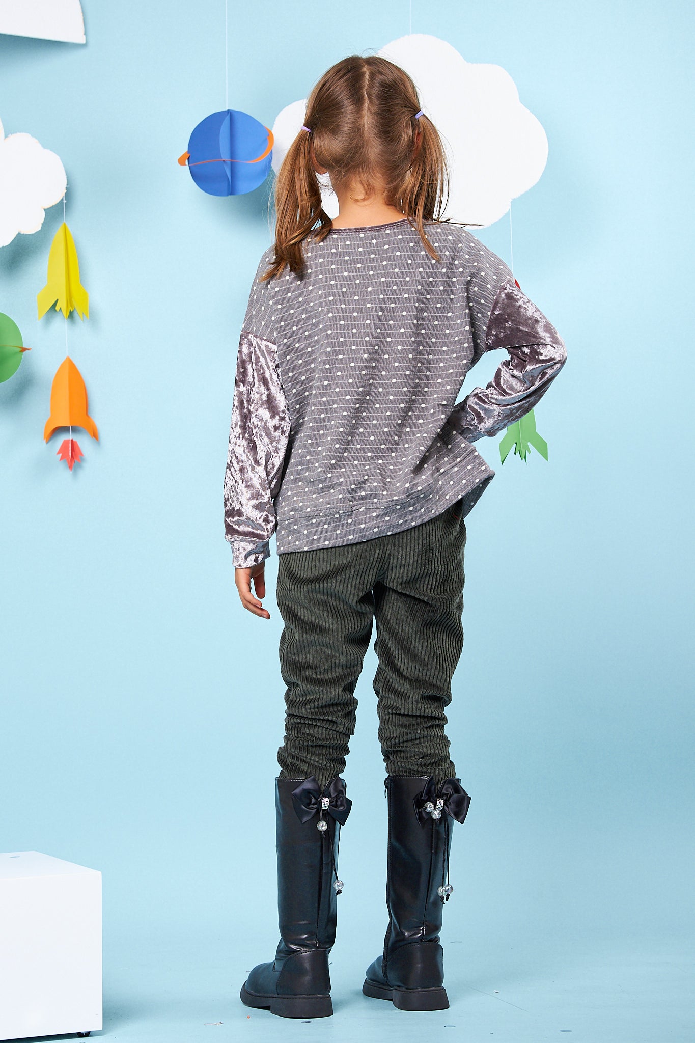 Kids Velvet Sleeves Top