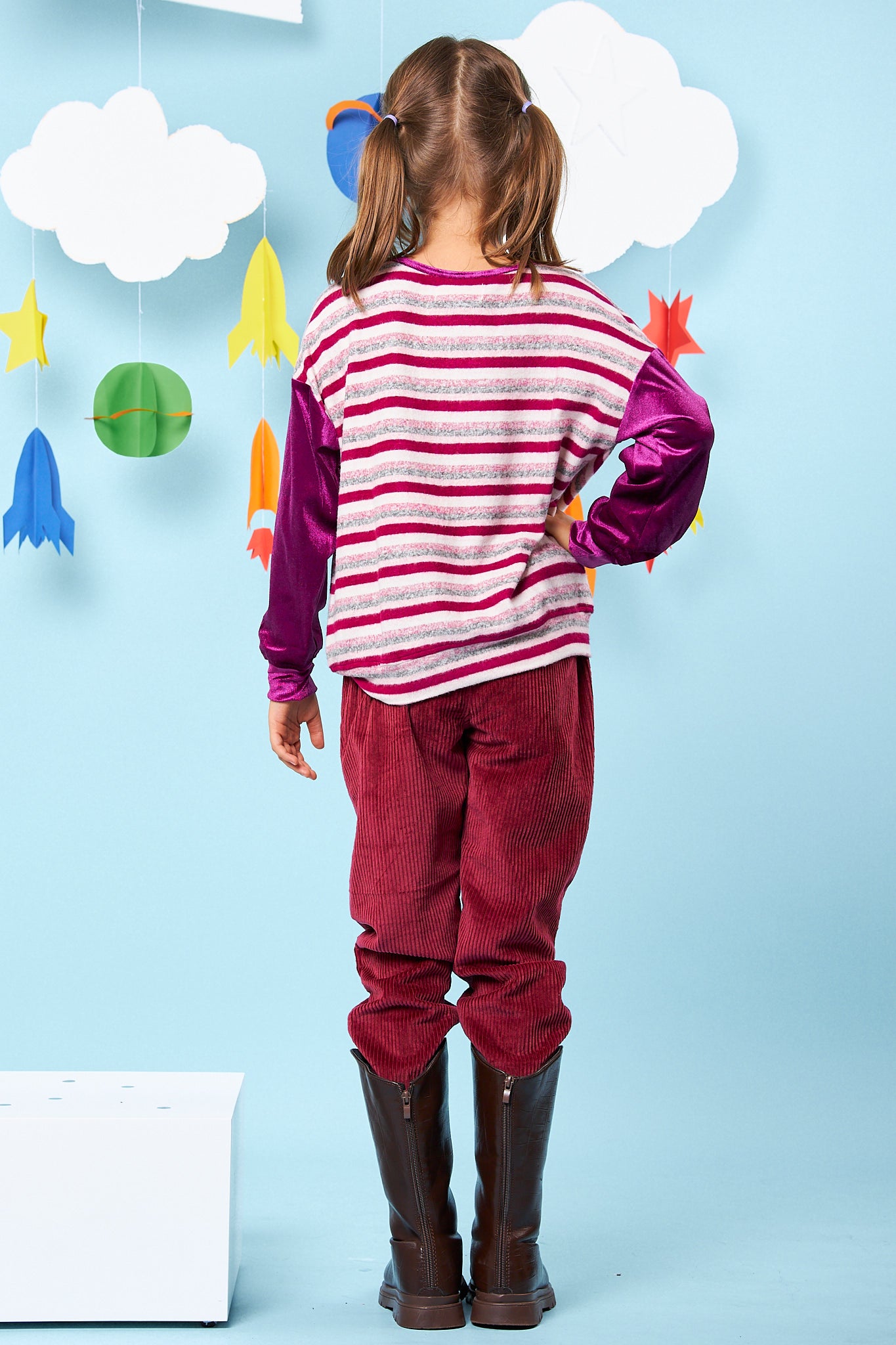 Kids Velvet Sleeves Top