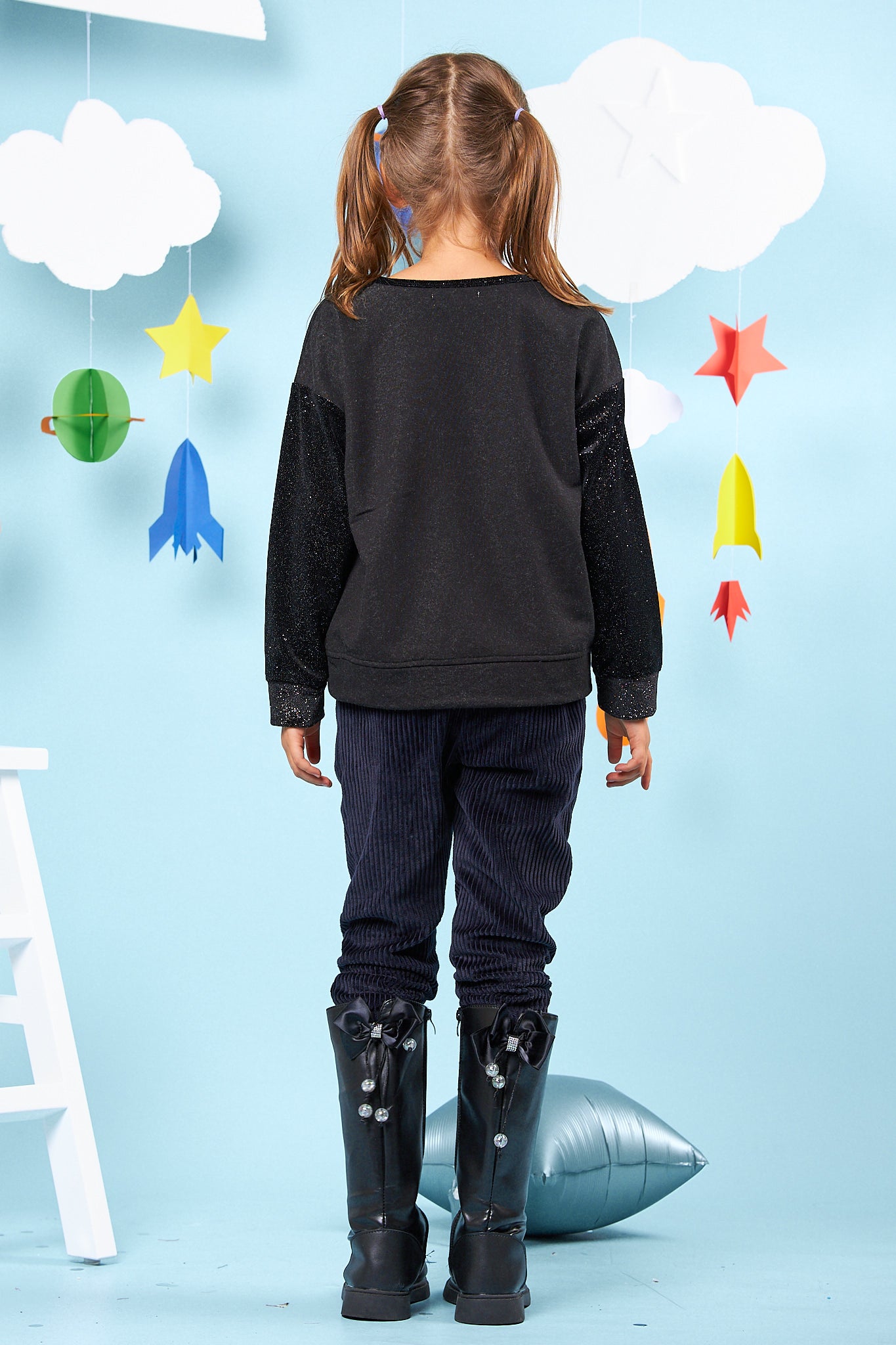 Kids Velvet Sleeves Top