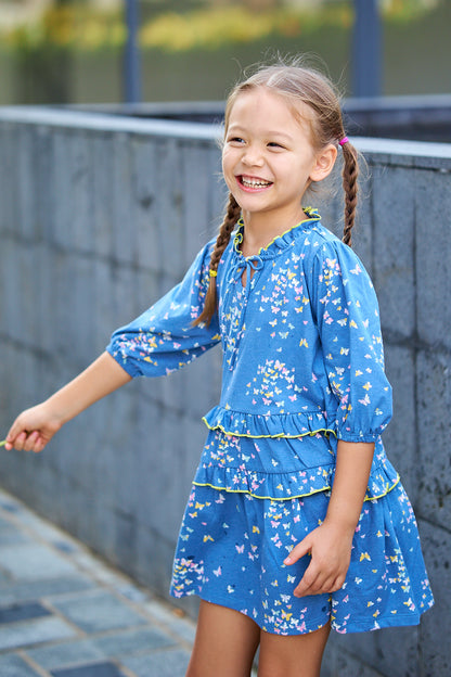 Kids Puff Sleeves Dress