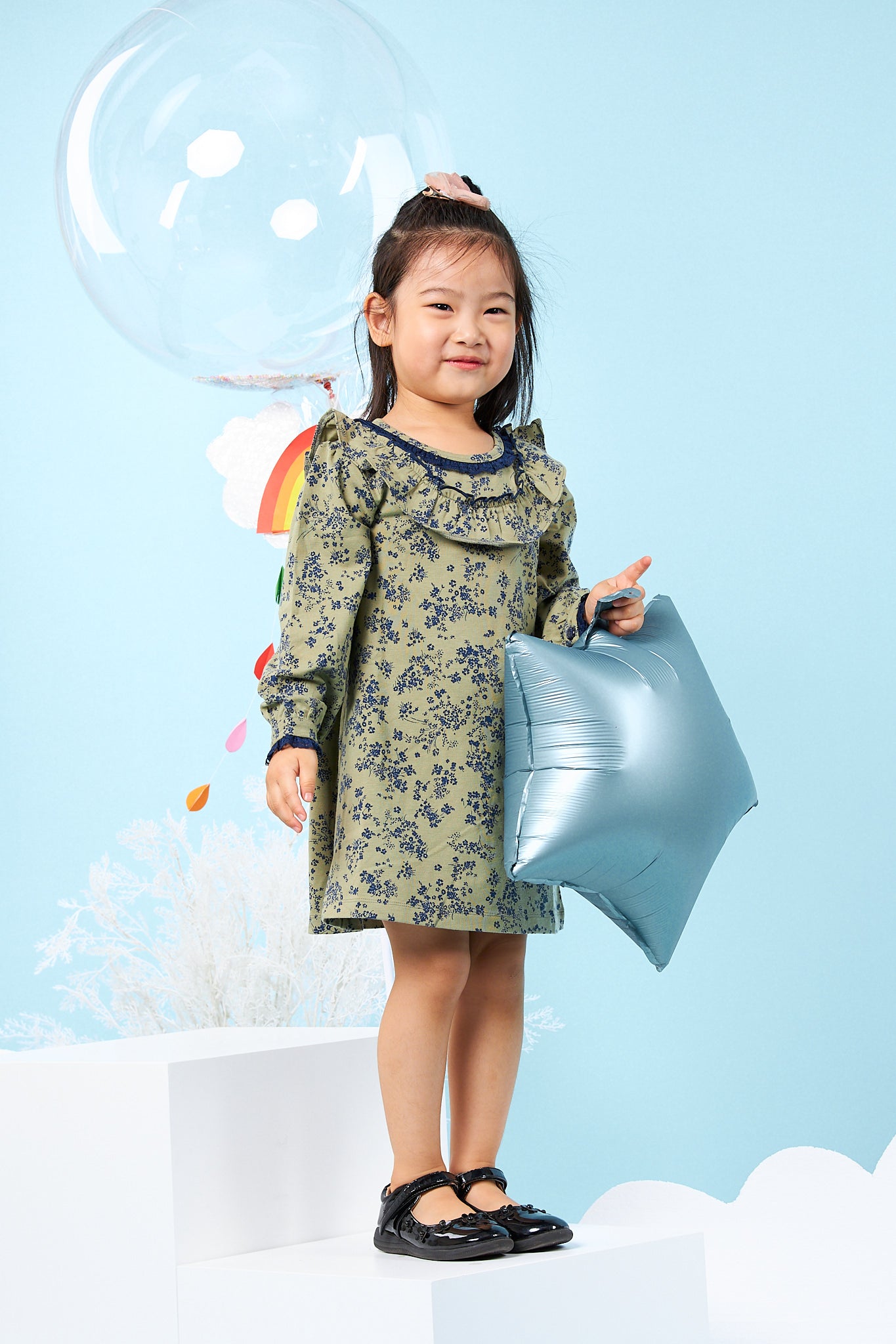 Kids Ruffle Collar Dress