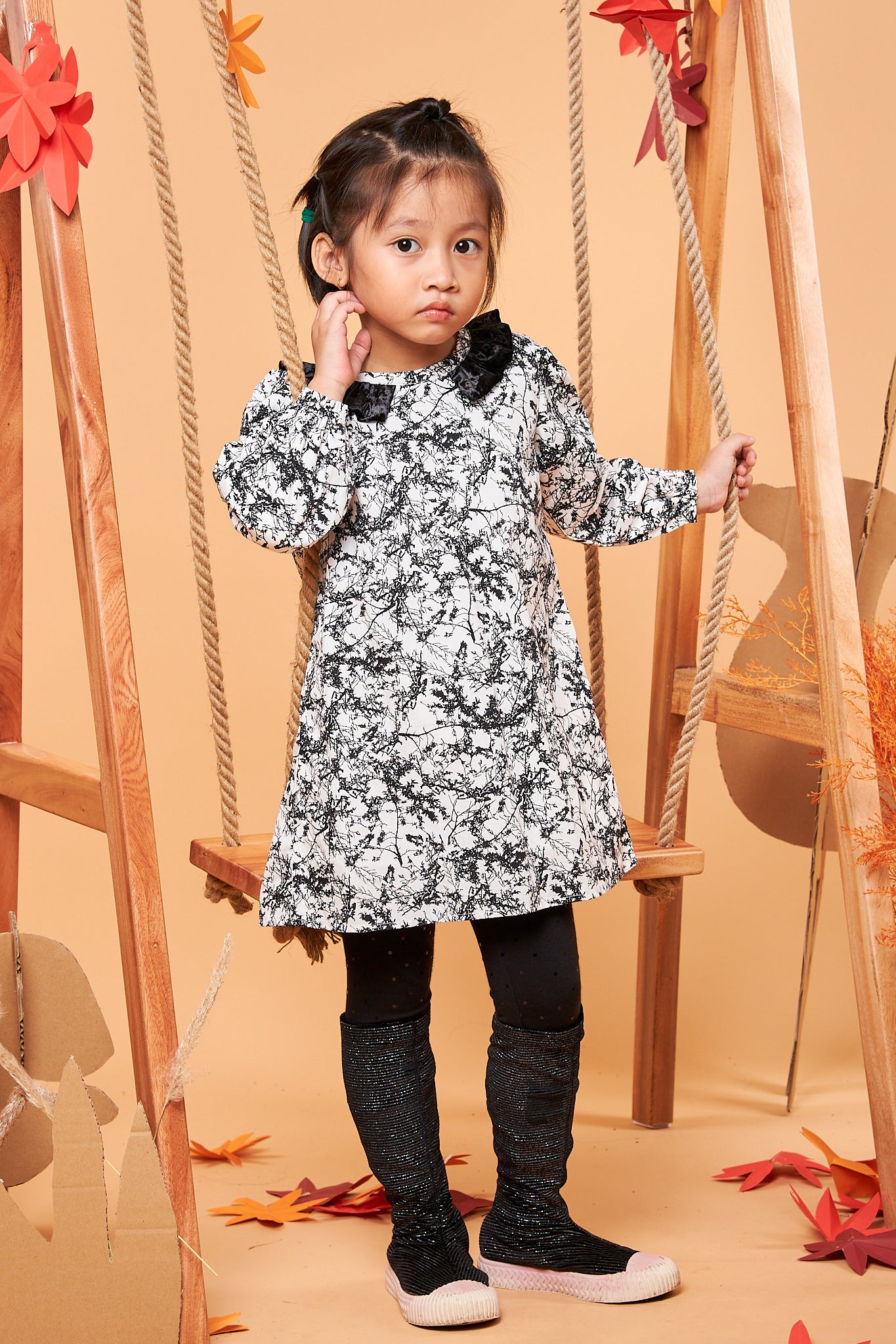 Kids Puff Sleeves Dress