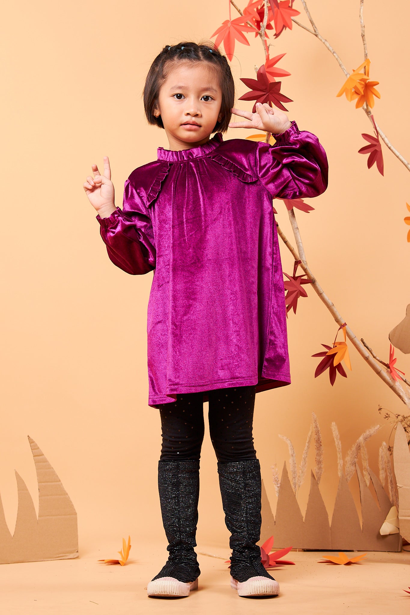 Kids Puff Sleeves Dress