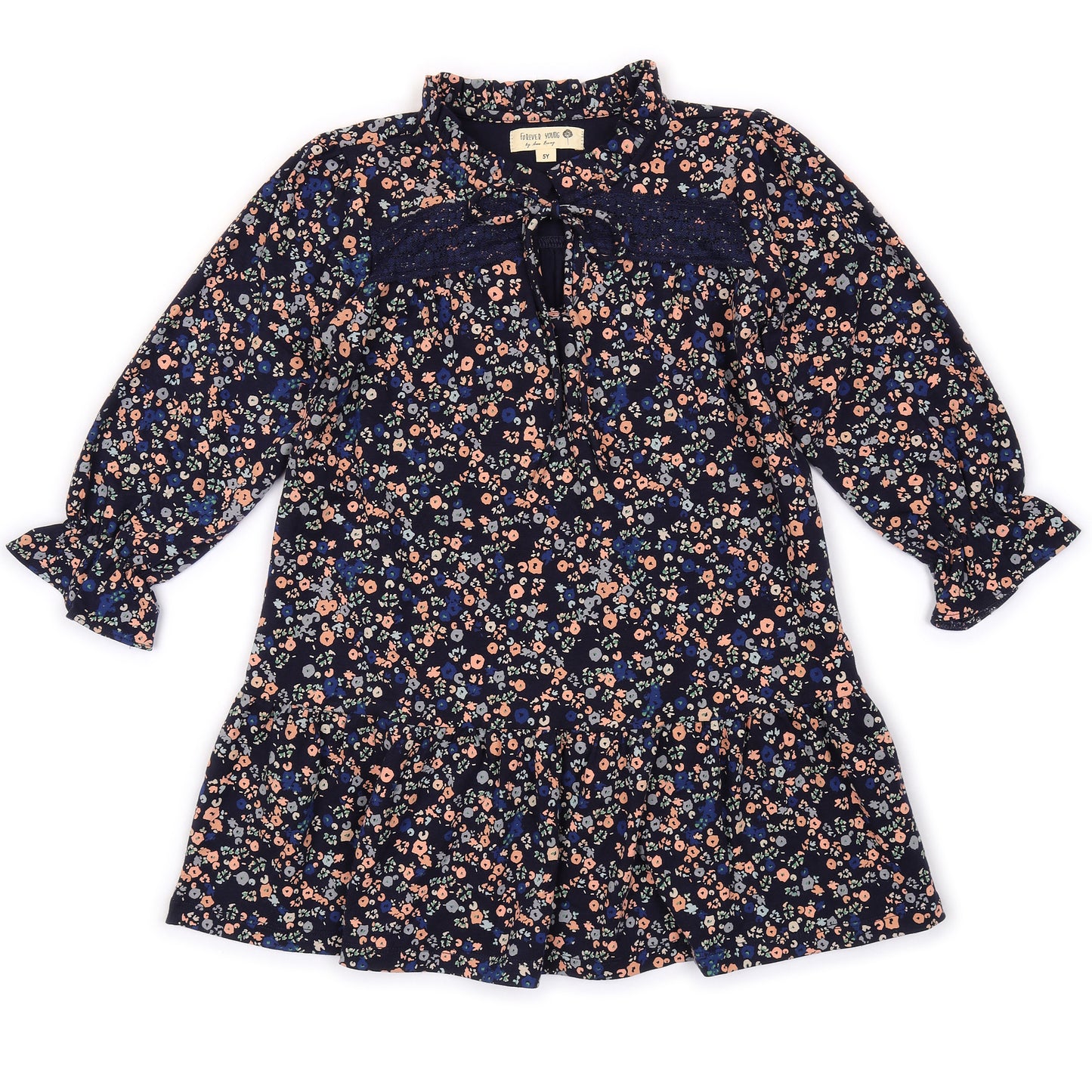 Kids Ruffle Neck Dress