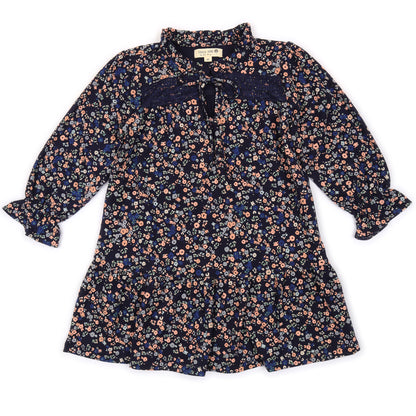 Kids Ruffle Neck Dress