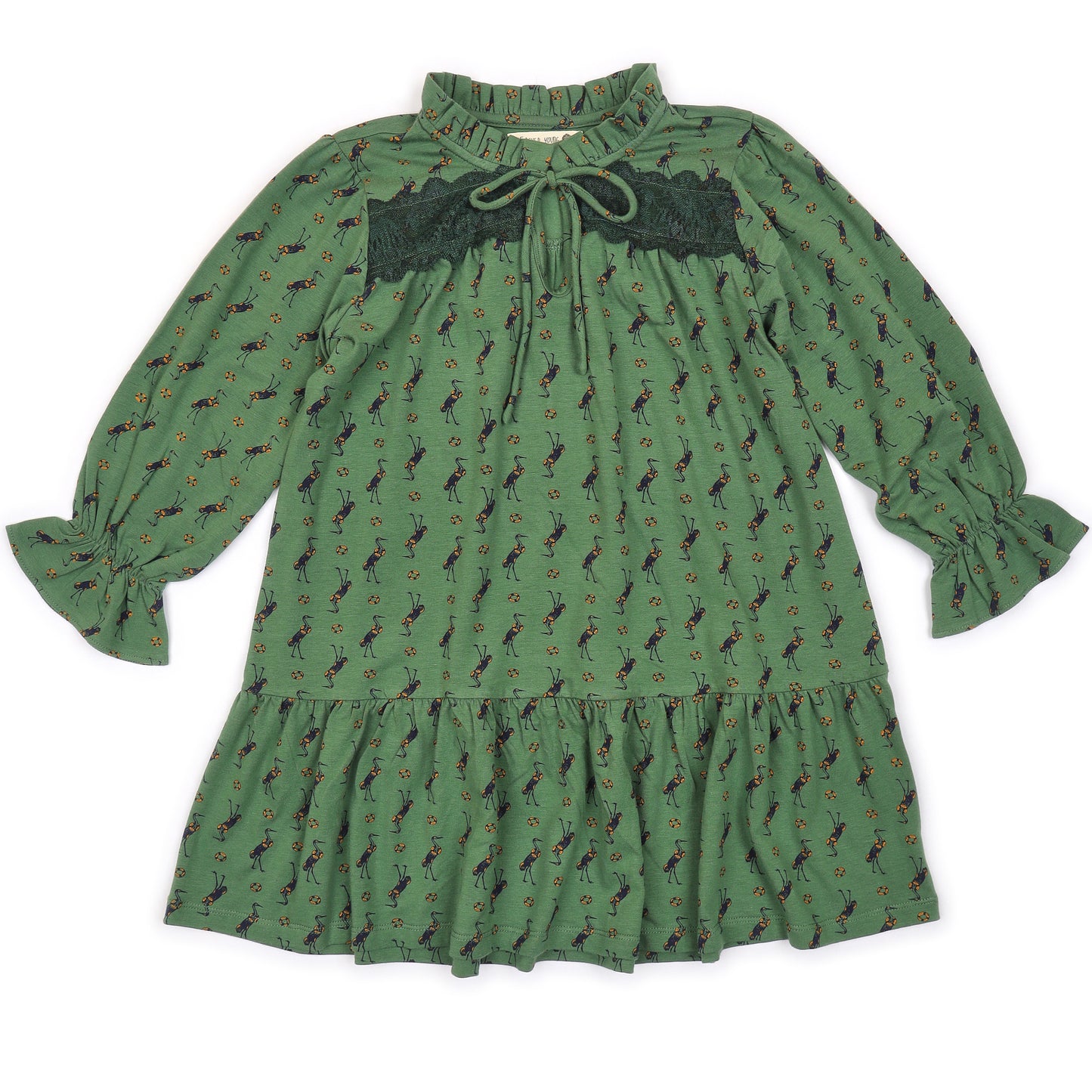 Kids Ruffle Neck Dress