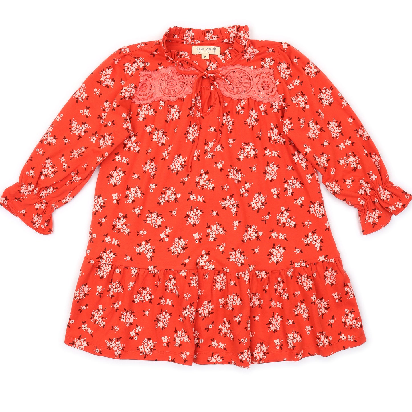 Kids Ruffle Neck Dress