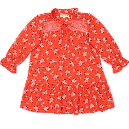 Kids Ruffle Neck Dress