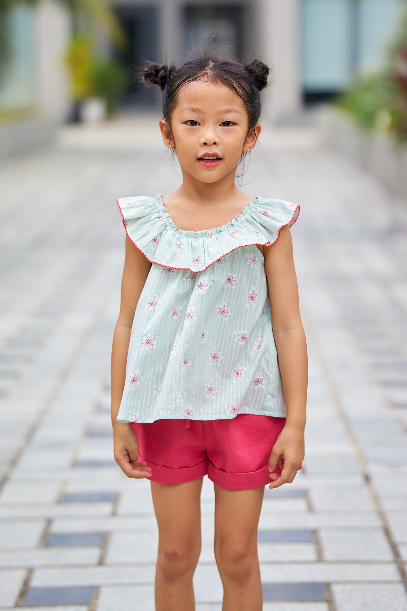 Kids Ruffle Collar Top