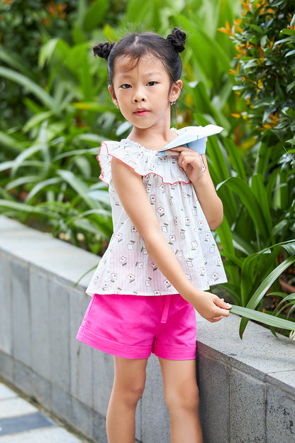 Kids Ruffle Collar Top