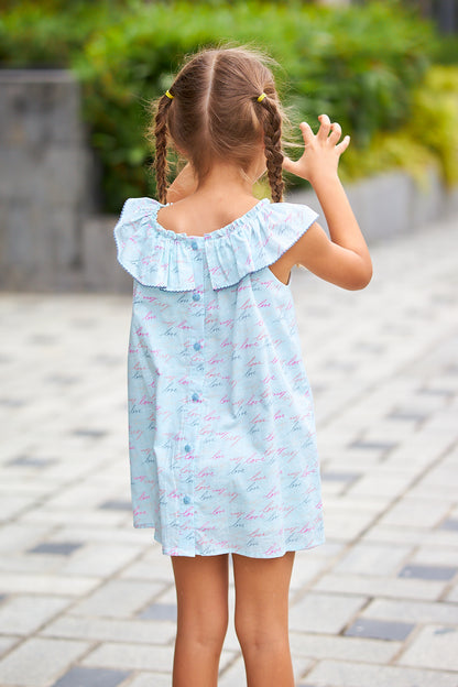 Kids Ruffle Collar Dress