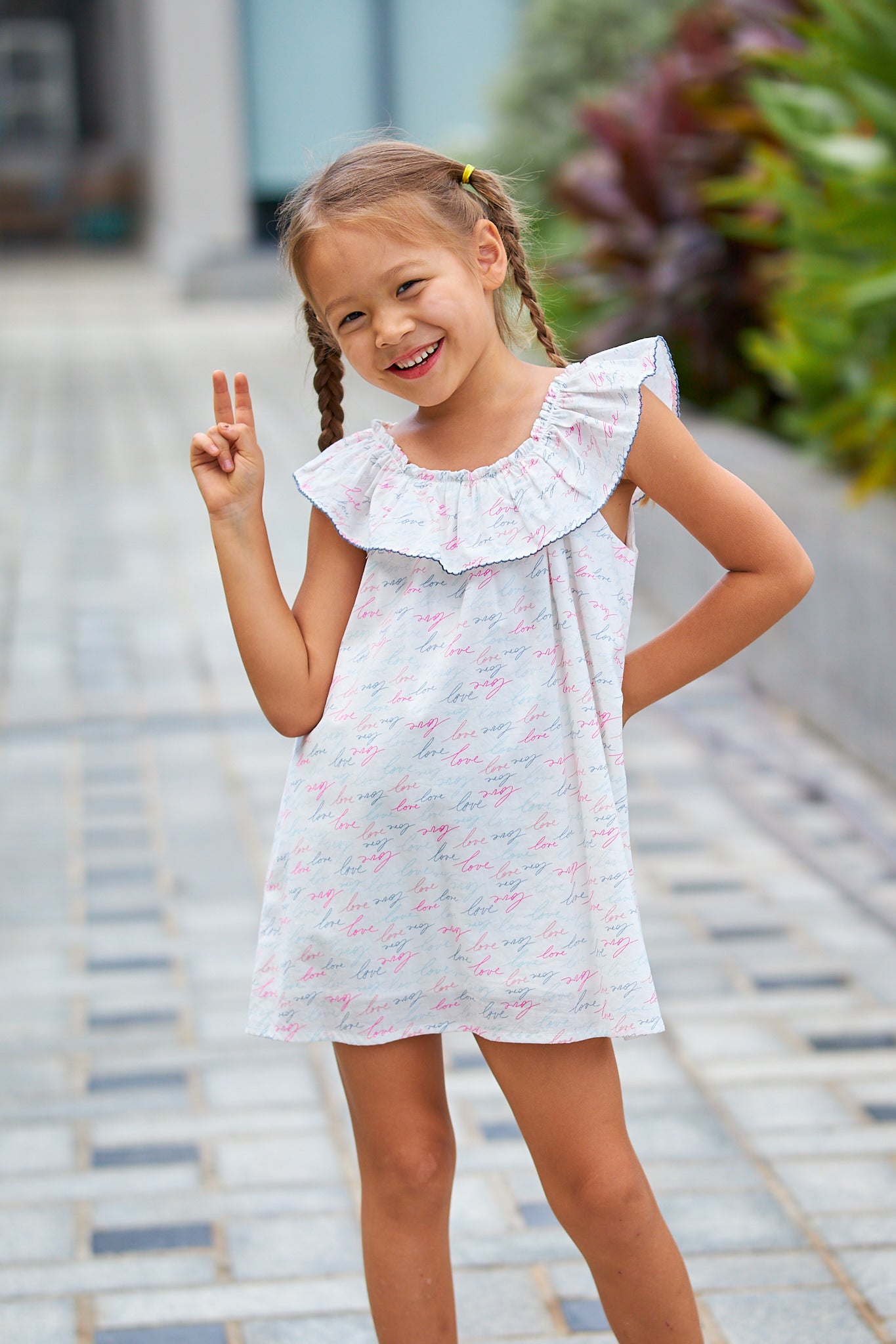 Kids Ruffle Collar Dress