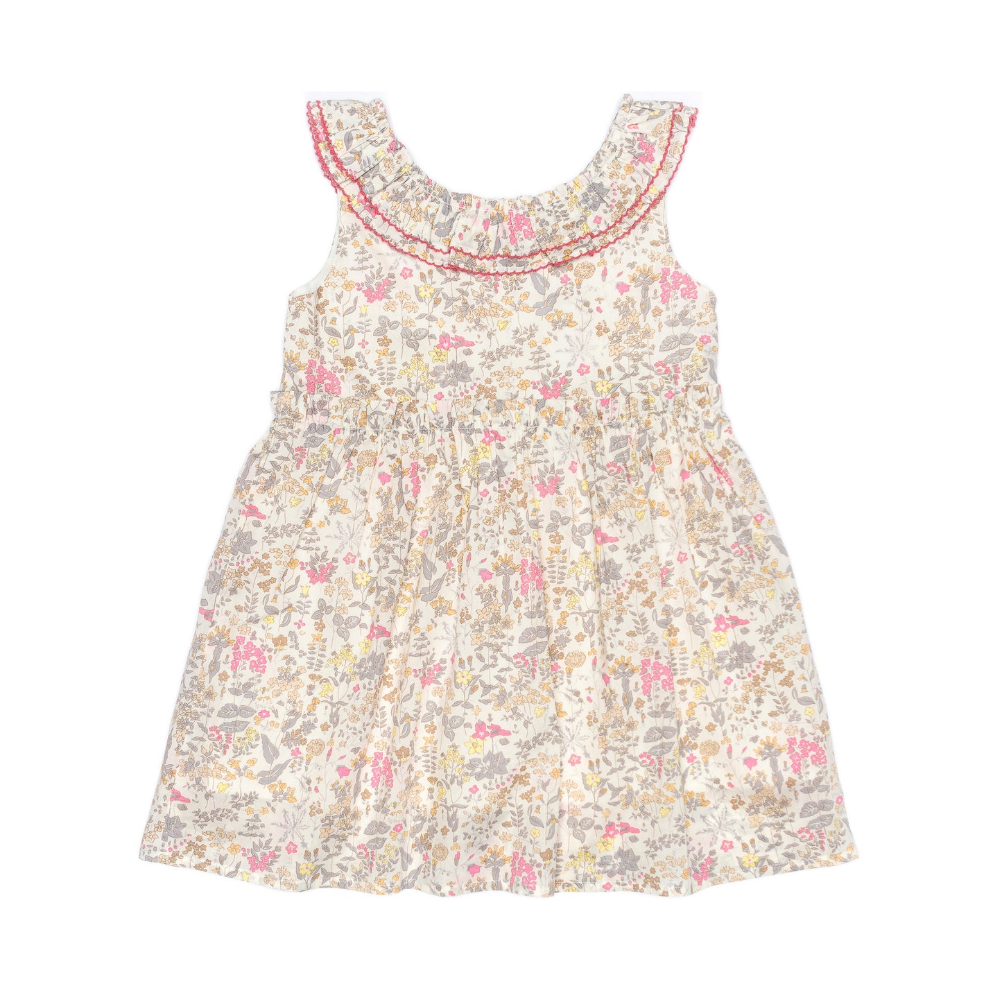 Kids Picot Collar  Shift Dress