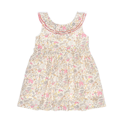 Kids Picot Collar  Shift Dress