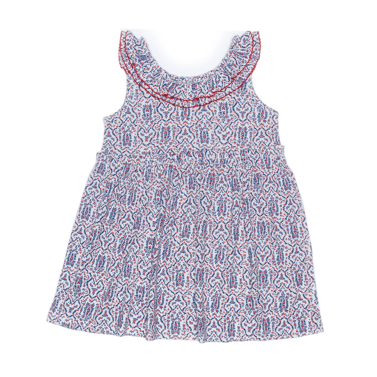 Kids Picot Collar  Shift Dress