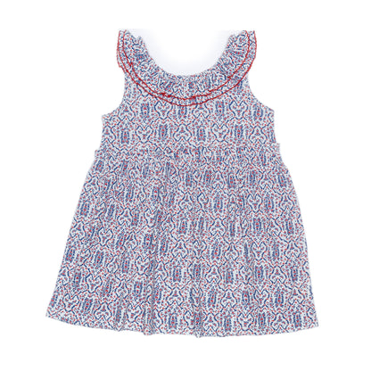 Kids Picot Collar  Shift Dress