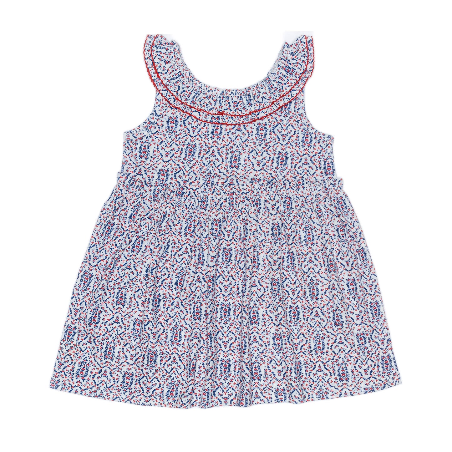 Kids Picot Collar  Shift Dress