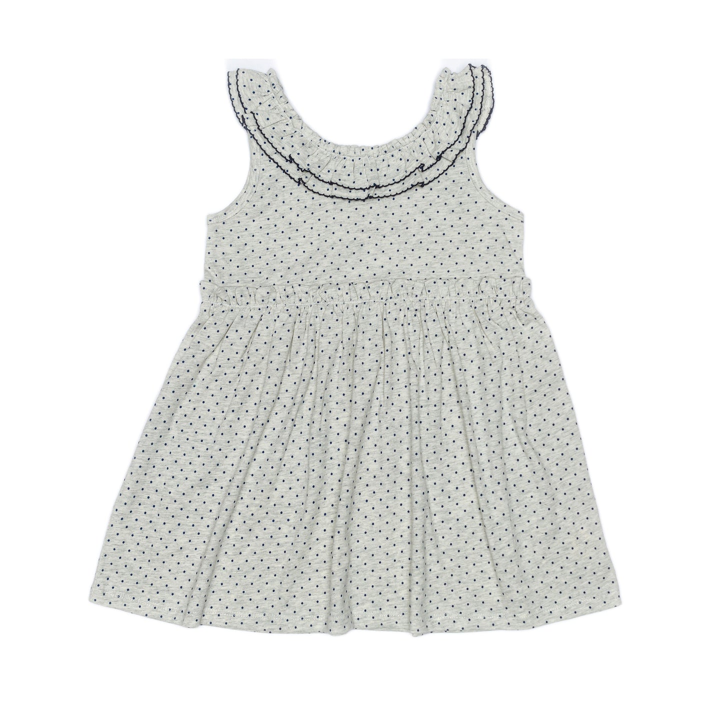 Kids Picot Collar  Shift Dress