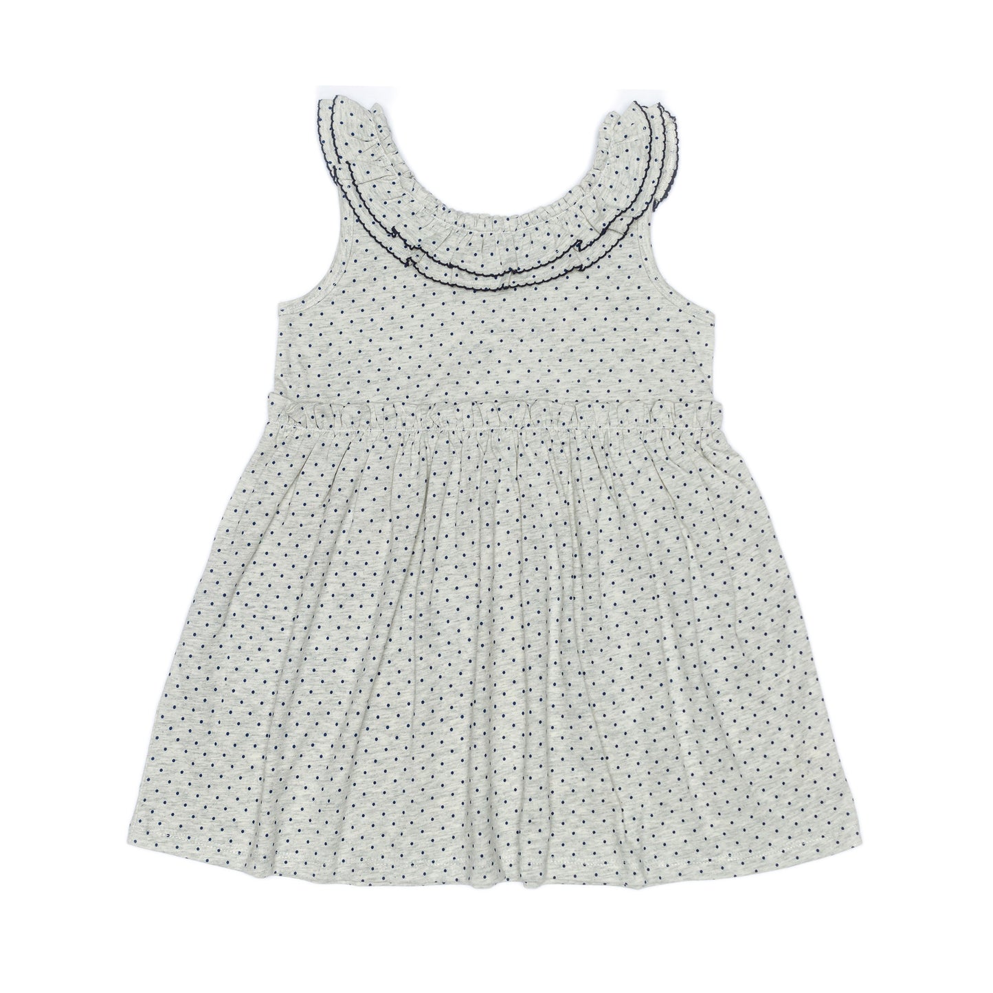 Kids Picot Collar  Shift Dress